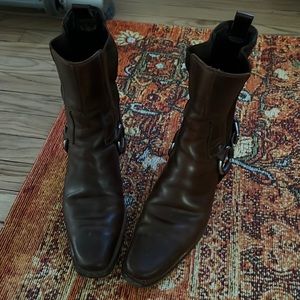 Prada buckle boots brown size 8